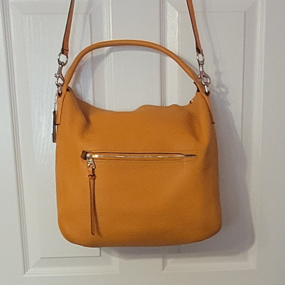 Coach Women's Bleecker Pebbled Leather Sullivan Hobo handbag in Bright Mandarin